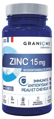 Granions Zinc Bisglycinate 15mg 60 Vegetable Capsules