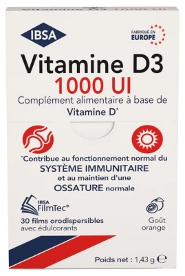 IBSA Vitamin D3 1000 IU 30 Orodispersible Films 1 IBSA Vitamin D3 1000 IU 30 Orodispersible Films