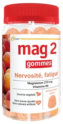 Mag 2 Gummies Nervousness Fatigue Peach 45 Gummies