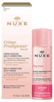 Nuxe Crème Prodigieuse Boost Multi-Correction Silky Cream 40ml + Very Rose Eau Micellaire Apaisante 3en1 40ml Free
