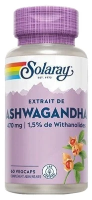 Solaray Ashwagandha 60 Vegetable Gel-Caps