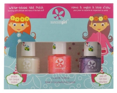 Suncoat Girl Kit 3 Nail Polishes Peel-Off Water-Based + 1 Stickers Sheet 1 Suncoat Girl Kit 3 Nail Polishes Peel-Off Water-Based + 1 Stickers Sheet