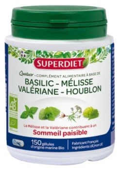 Superdiet Quatuor Organic Lemon Balm Peaceful Sleep 150 Capsules