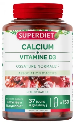 Superdiet Calcium + Vitamin D 150 Capsules