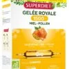 Superdiet Organic Royal Jelly 1500mg Honey Pollen 20 Phials + 10 Phials Free