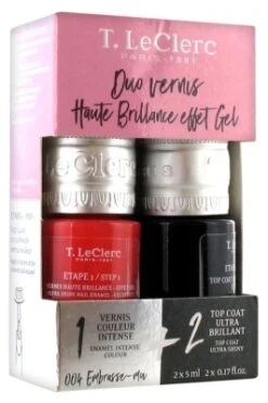 T.Leclerc Nail Enamel Duo High Brilliance Gel Effect 2 X 5ml