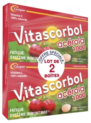 Vitascorbol Acerola 1000 2 X 30 Tablets To Crunch 1 Vitascorbol Acerola 1000 2 X 30 Tablets To Crunch
